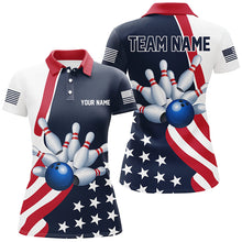 Load image into Gallery viewer, Custom Patriotic Bowling Shirts For Women, US Bowling Team Shirts American Flag Shirt IPHW7395