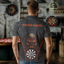 Load image into Gallery viewer, Custom Dartboard Pattern Dart Team Men Polo Shirts, Halloween Skull Dart Team Jerseys IPHW10001