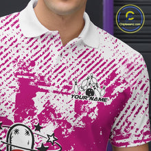 Load image into Gallery viewer, Pink Custom Funny Drunk Bowling Ball And Pin Bowling Beer Men Polo Shirt, Bowler Jersey IPHW11239