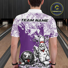 Load image into Gallery viewer, Purple Custom Funny Drunk Bowling Ball And Pin Bowling Beer Men Polo Shirt, Bowler Jersey IPHW11241