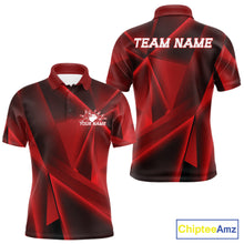 Load image into Gallery viewer, Red and black sports jersey with 'Your Name' and 'Team Name' text on a white background