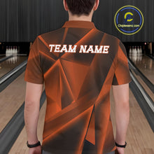 Load image into Gallery viewer, Custom Orange Fragmental Pattern Background Men Bowling Team Polo Shirt, Bowling Jerseys IPHW11431