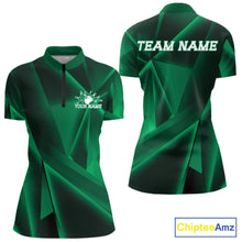 Load image into Gallery viewer, Green sports jersey with 'TEAM NAME' text on a white background, featuring a logo and text space for personalization.