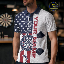 Load image into Gallery viewer, Custom US Flag Patriotic Dart Pulse Line Polo Shirts For Men, Dart Team Shirt IPHW9650