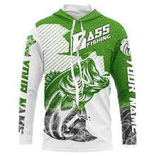 Load image into Gallery viewer, Personalized Bass Fishing Jerseys, Bass Fishing Long Sleeve Fishing Tournament Shirts | Green Camo IPHW5755