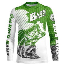 Load image into Gallery viewer, Personalized Bass Fishing Jerseys, Bass Fishing Long Sleeve Fishing Tournament Shirts | Green Camo IPHW5755