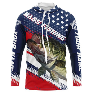 American Flag Bass Fishing Jerseys, Personalized Patriotic Bass Fishing Shirts For Fisherman IPHW5756