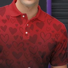 Load image into Gallery viewer, Red Heart Theme Custom Valentines Bowling Polo Shirt For Men, Couple Bowling Outfits IPHW8357