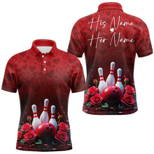 Load image into Gallery viewer, Red Heart Theme Custom Valentines Bowling Polo Shirt For Men, Couple Bowling Outfits IPHW8357