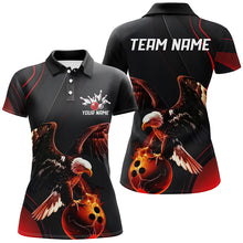 Load image into Gallery viewer, Red Flame Womens Bowling Shirts, Custom Eagle Team Bowling Shirts, Gift For Bowlers IPHW7111
