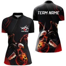 Load image into Gallery viewer, Red Flame Womens Bowling Shirts, Custom Eagle Team Bowling Shirts, Gift For Bowlers IPHW7111