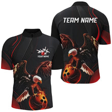 Load image into Gallery viewer, Red Flame Mens Bowling Shirts, Custom Eagle Team Bowling Shirts, Gift For Bowlers IPHW7111