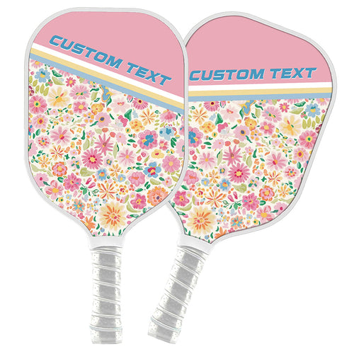 Custom Preppy Flower Pattern Pickleball Paddles, Cottage Floral Pickleball Team Paddle Pickleball Racket IPHW7708