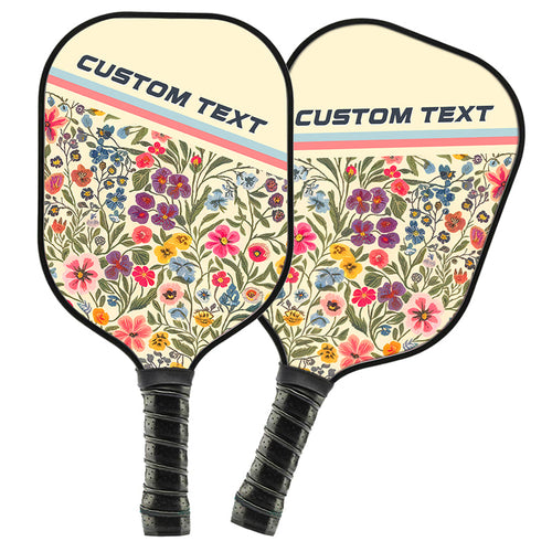 Custom Preppy Flower Pattern Pickleball Paddles, Cottage Floral Pickleball Team Paddle Pickleball Racket IPHW7710