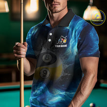 Load image into Gallery viewer, Personalized Water Yin &amp; Yang Billiard Polo &amp; Quarter-Zip Shirt For Men 8 Ball Billiard Team Jersey NYN2833