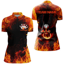 Load image into Gallery viewer, Flame Eagle Bowling Team Shirts For Women, Fire Custom Bowling Uniforms Outfit Bowling IPHW7116