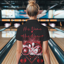Load image into Gallery viewer, Custom Valentines Day Bowling Womens Quarter-Zip Shirts, Infinity Love Bowling Couple Shirt IPHW8369