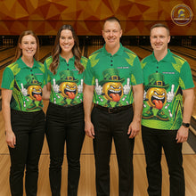 Load image into Gallery viewer, Custom Funny Leprechaun Bowling Ball St Patricks Day Bowling Shirts, Celtic Pattern Bowling Tournament Outfits IPHW10443