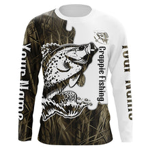 Load image into Gallery viewer, Custom Crappie Fishing Long Sleeve Tournament Shirts, Crappie Fishing League Shirt | Grass Camo IPHW6385