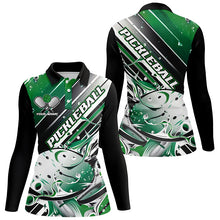 Load image into Gallery viewer, Custom Ladies Pickleball Polo Shirts, Black And Green Pickleball Outfit Pickleball Shirts IPHW6930