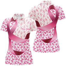Load image into Gallery viewer, Custom Breast Cancer Pink Ribbon Pattern Polo Shirts For Women And Women, Outdoor Outfits IPHW7127