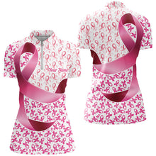 Load image into Gallery viewer, Custom Breast Cancer Pink Ribbon Pattern Polo Shirts For Women And Women, Outdoor Outfits IPHW7127