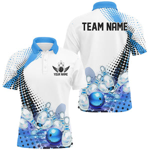 Custom Bowling Uniforms, Blue Outfit Bowling Shirts For Men Bowling Team Shirts IPHW7130