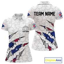 Load image into Gallery viewer, Custom Ohio Flag Bowling Team Polo Shirts For Women, Ohio Bowling League Shirt IPHW9835