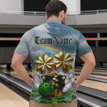 Load image into Gallery viewer, Custom Saint Patricks Day Bowling Quarter-Zip Team Shirts For Men, Lucky Bowling League Shirt IPHW8573