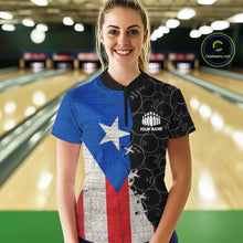 Load image into Gallery viewer, Puerto Rico Flag Custom Bowling Team Shirts For Women, Patriotic Bowling League Shirt IPHW10719