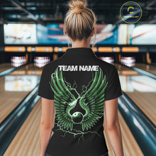 Load image into Gallery viewer, Custom Green Lightning Bowling Ball With Wings Bowling Women Team Shirt, Bowling Jerseys IPHW10730