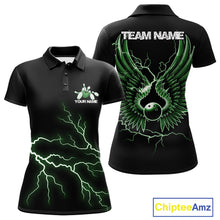 Load image into Gallery viewer, Custom Green Lightning Bowling Ball With Wings Bowling Women Team Shirt, Bowling Jerseys IPHW10730
