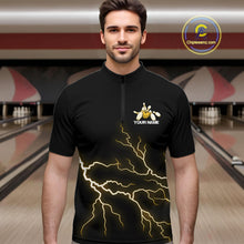 Load image into Gallery viewer, Custom Yellow Lightning Bowling Ball With Wings Bowling Men Team Shirt, Bowling Jerseys IPHW10732