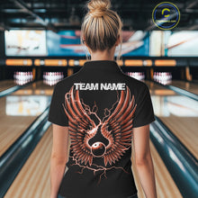 Load image into Gallery viewer, Custom Orange Lightning Bowling Ball With Wings Bowling Women Team Shirt, Bowling Jerseys IPHW10733