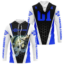 Load image into Gallery viewer, Custom Crappie Fishing Jerseys, Crappie Tournament Fishing Shirts With Team Name And Number | Blue IPHW6403