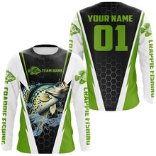 Load image into Gallery viewer, Custom Crappie Fishing Jerseys, Crappie Tournament Fishing Shirts With Team Name And Number | Green IPHW6405
