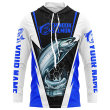 Load image into Gallery viewer, Custom Chinook King Salmon Fishing Jerseys, Salmon Long Sleeve Performance Fishing Shirts | Blue IPHW6406
