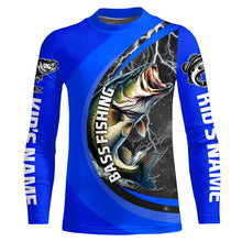 Load image into Gallery viewer, Personalized Largemouth Bass Fishing Jerseys, Bass Long Sleeve Tournament Fishing Shirts |Royal Blue IPHW6420