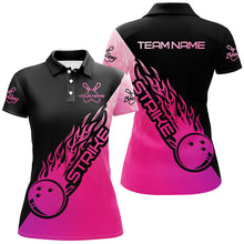 Load image into Gallery viewer, Strike Bowling Pink Bowling Polo Shirts For Women, Custom Bowling Team Shirts Outfit IPHW5239