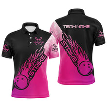 Load image into Gallery viewer, Strike Bowling Pink Bowling Polo Shirts For Men, Custom Bowling Team Shirts Bowler Outfit IPHW5239