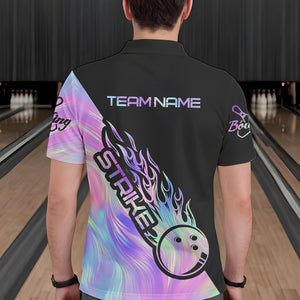 Strike Bowling Polo Shirts For Men, Custom Bowling Team Shirts Bowler Outfit IPHW5242