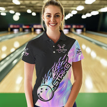 Load image into Gallery viewer, Strike Bowling Polo Shirts For Women, Custom Bowling Team Shirts Bowler Outfit IPHW5242