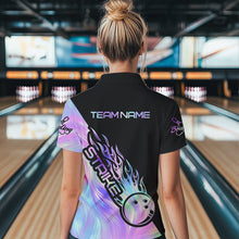 Load image into Gallery viewer, Strike Bowling Polo Shirts For Women, Custom Bowling Team Shirts Bowler Outfit IPHW5242