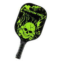 Load image into Gallery viewer, Black And Green Flame Skull Custom Pickleball Paddle, Halloween Pickleball Paddles Gifts IPHW7465