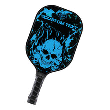 Load image into Gallery viewer, Black And Blue Flame Skull Custom Pickleball Paddle, Halloween Pickleball Paddles Gifts IPHW7466