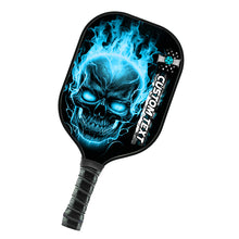 Load image into Gallery viewer, Custom Blue Flame Skull Pickleball Paddle Halloween Pickleball Gifts, Patriotic Pickleball Paddles IPHW7467