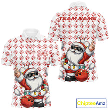 Load image into Gallery viewer, Custom Funny Santa Claus Christmas Bowling Men Polo Shirts, Xmas Bowling Team Shirt IPHW10111