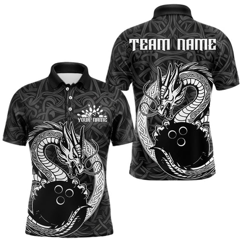 Custom Viking Dragon Bowling Polo Team Shirts For Men, Celtic Bowling Shirt IPHW8584