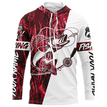 Load image into Gallery viewer, Walleye Fishing Red Camo Custom Long Sleeve Fishing Shirts, Walleye Tournament Fishing Jerseys IPHW6062