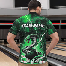 Load image into Gallery viewer, Green Thunder Lightning Custom Cobra Snake Bowling Quarter-Zip Shirts For Men, Bowling Team Shirt IPHW8896